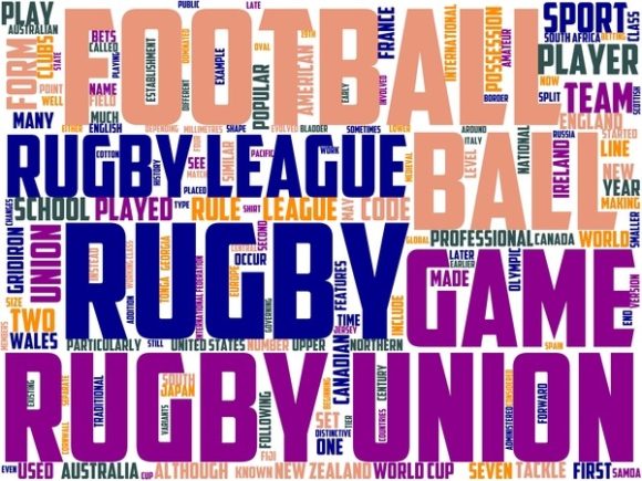 Rugby Football Wordart Background
