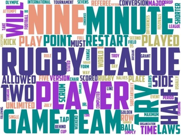 Rugby League Nines Wordart Sticker: A Creative Expression for Modern Design