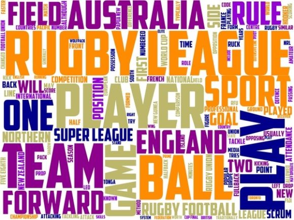 Rugby League Wordart Sticker for Creative Expression