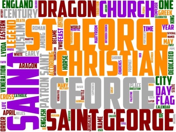 Saint George Wordart Print