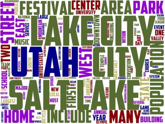 Salt Lake City Wordart Background