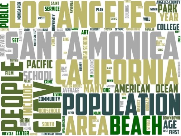 Santa Monica Wordart Background